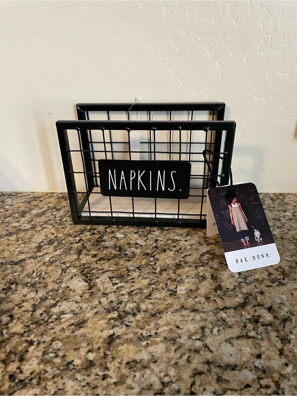 Rae Dunn Black Metal Wire Napkin Holder